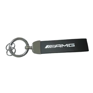 Key Ring Class A-AMG Black Leather White Writing