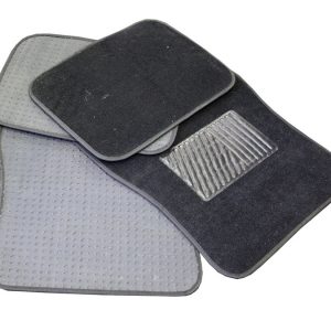 Universal Black Car Mats with Rubber Center